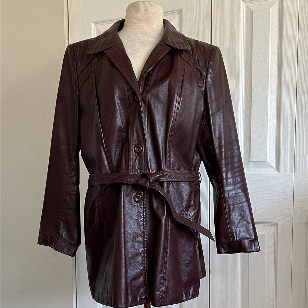 Vintage 70’s Classic Directions Women's Burgundy Leather Jacket